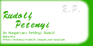 rudolf petenyi business card